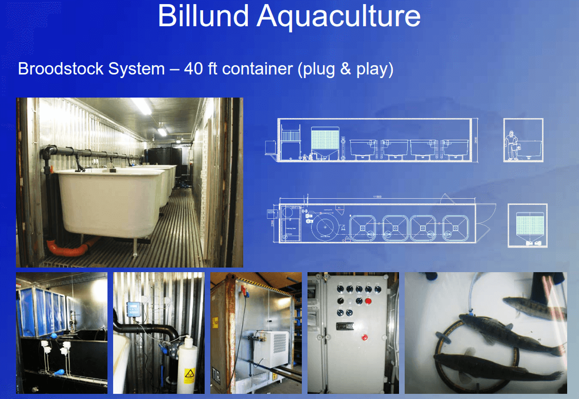 Palom Aquaculture recirculating aquaculture system, portable hatchery with by Billund.