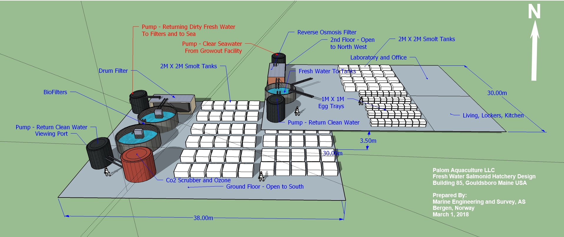 Palom Aquaculture, Recirculating Aquaculture System, Proposed Hatchery Layout